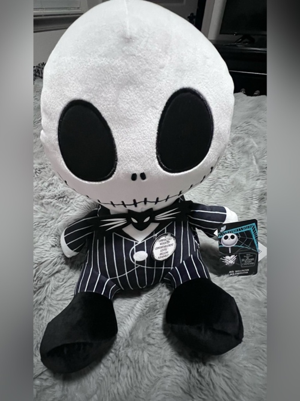 Nightmare Before Christmas Jack Skellington weighted plush 13” long NWT
